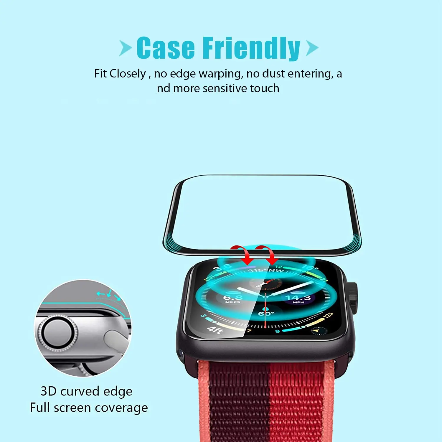 Защитная пленка 3D из закаленн – обзор и цена Smartwatch Case