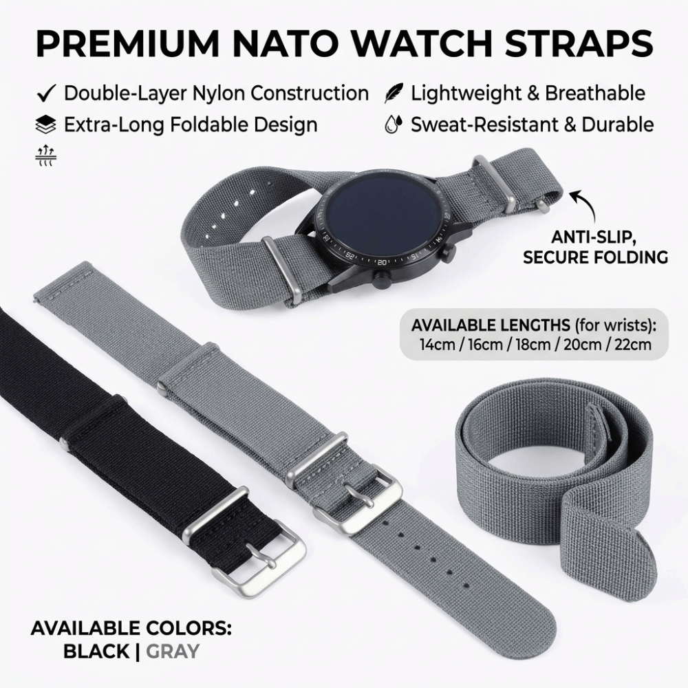 Ремешок для часов NATO 14/16/1 – обзор и цена Nylon Nato Strap